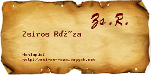 Zsiros Róza névjegykártya