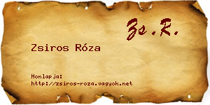 Zsiros Róza névjegykártya