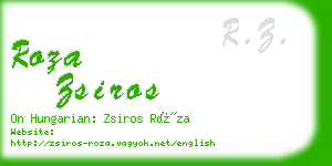 roza zsiros business card